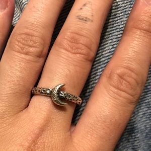 Sterling silver moon and stars Avery ring